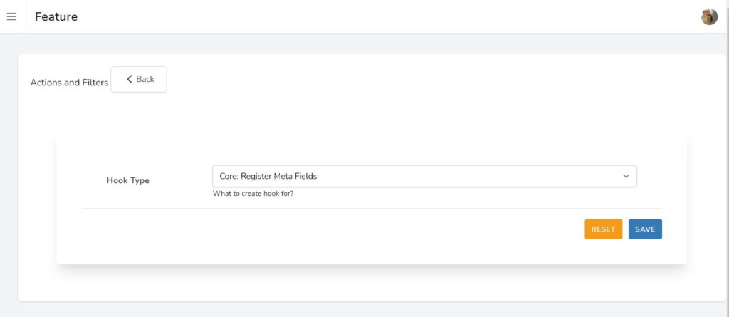Adding an action and filter in Plugin Machine UI. Choose "Core: Register Meta Fields"